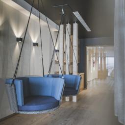 Relaxation room with indoor swings